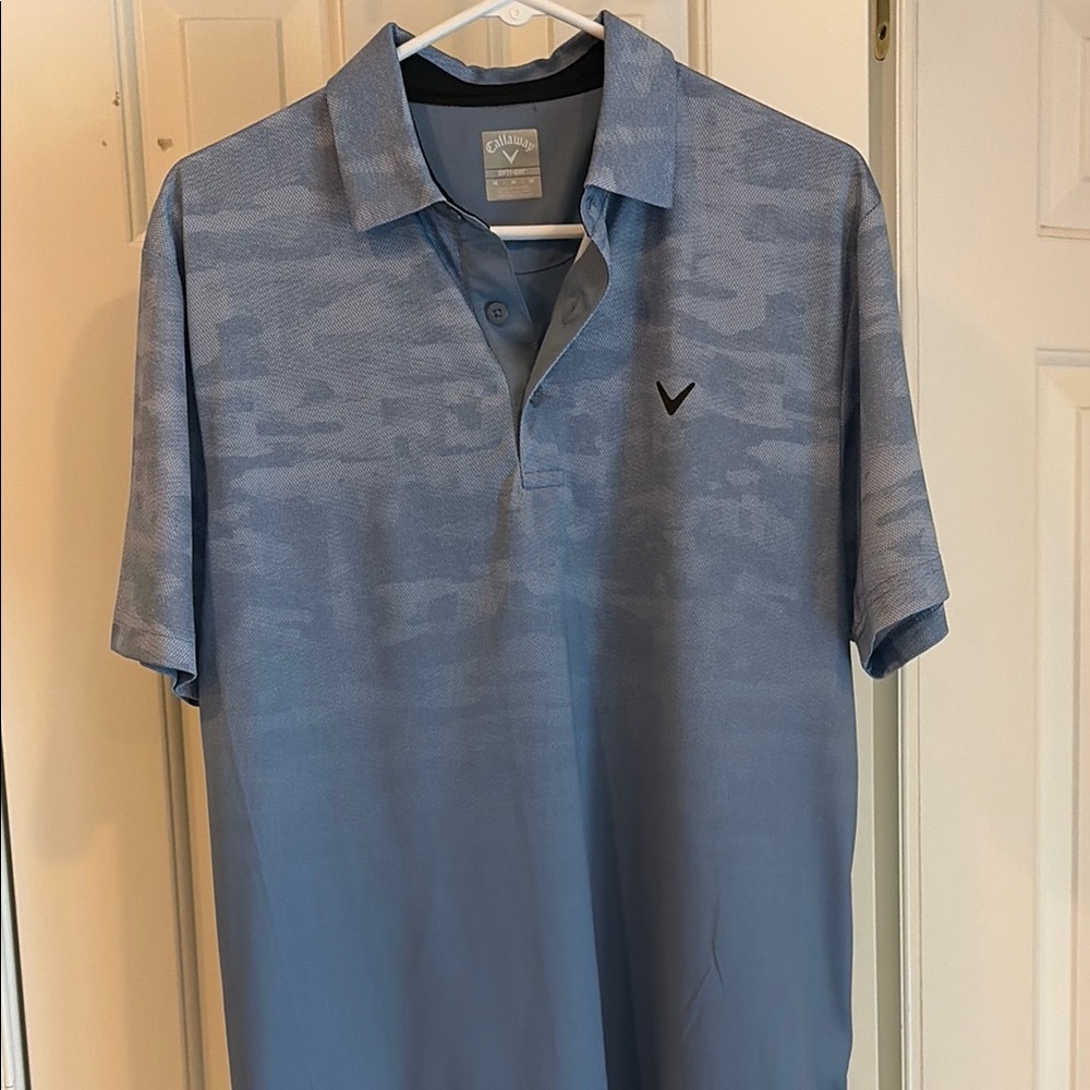 Callaway Men’s Light Blue Camo-Texture Performance Polo